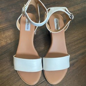 White Steve Madden Heeled Sandals